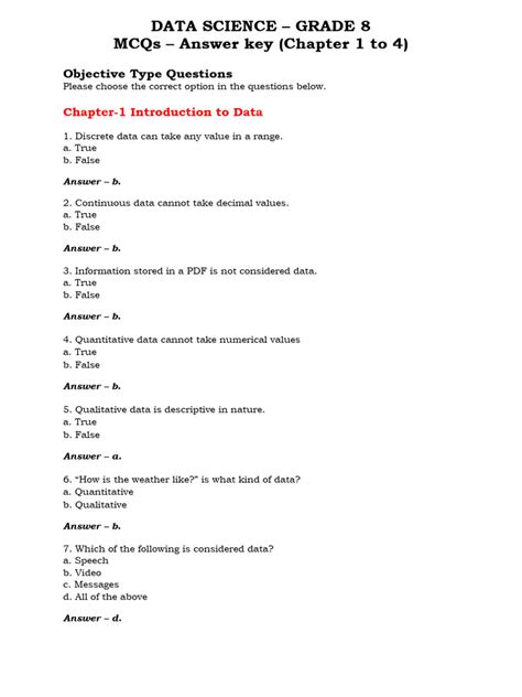Data TQ Objective type questions [PDF] .